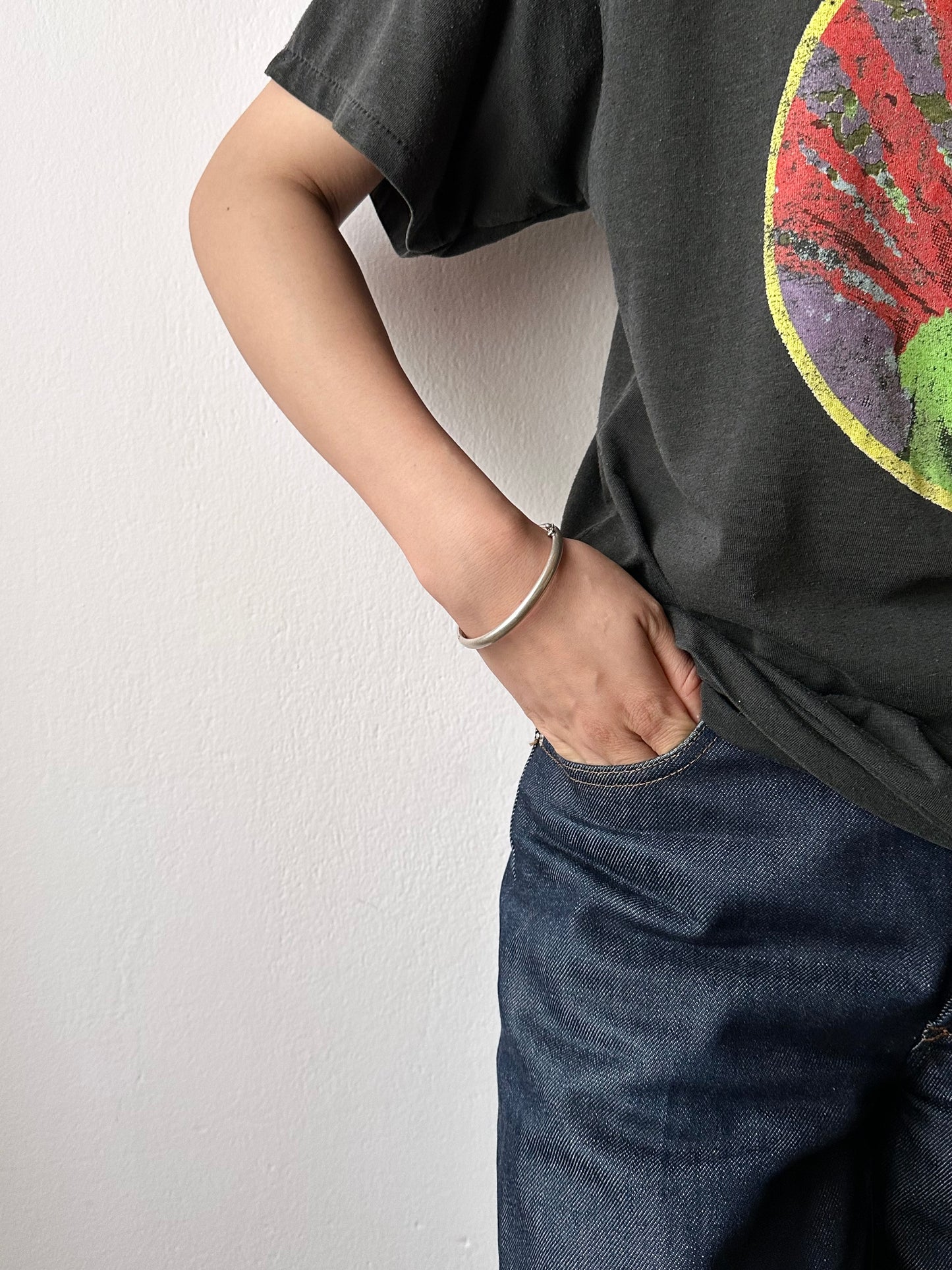 silver 950 hinged bangle