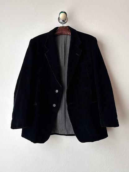 1950s French black corduroy tailored jacket