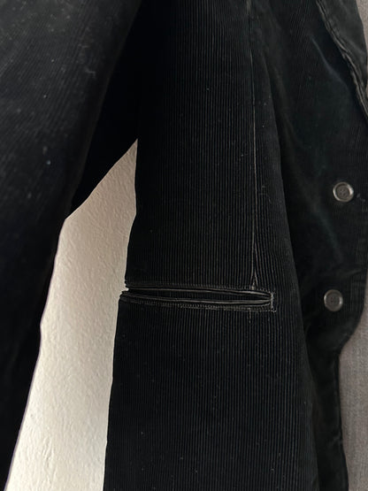 1950s French black corduroy tailored jacket