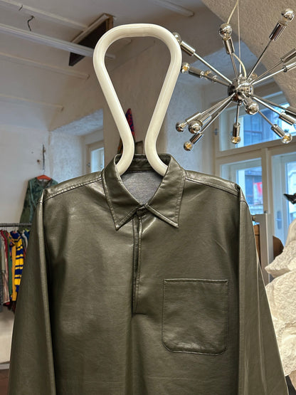 Leather pullover smock レザー スモック プルオーバー Toto Vintage store Vintage clothing Praha Prague プラハ 古着屋 古着 ユーロ古着 ヨーロッパ古着 古着卸 フランス買い付け