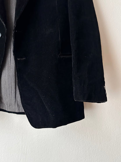1950s French black corduroy tailored jacket