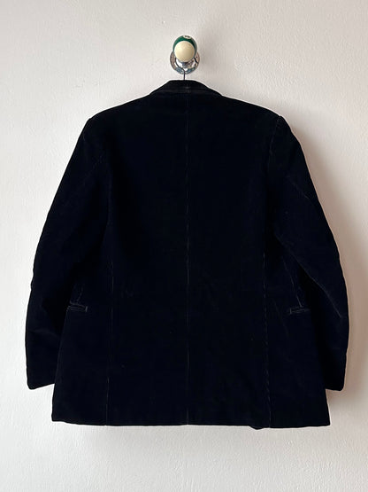 1950s French black corduroy tailored jacket