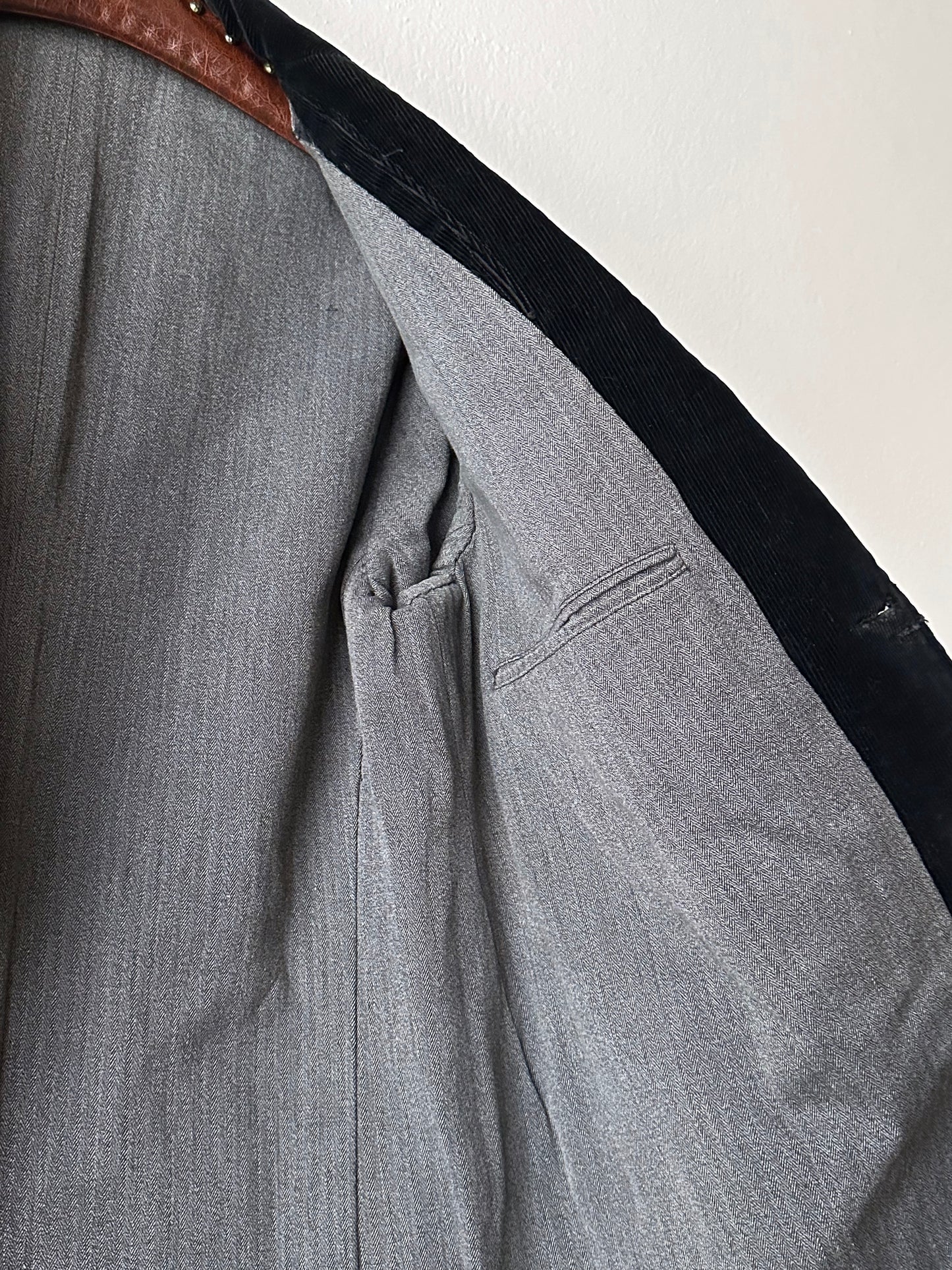 1950s French black corduroy tailored jacket