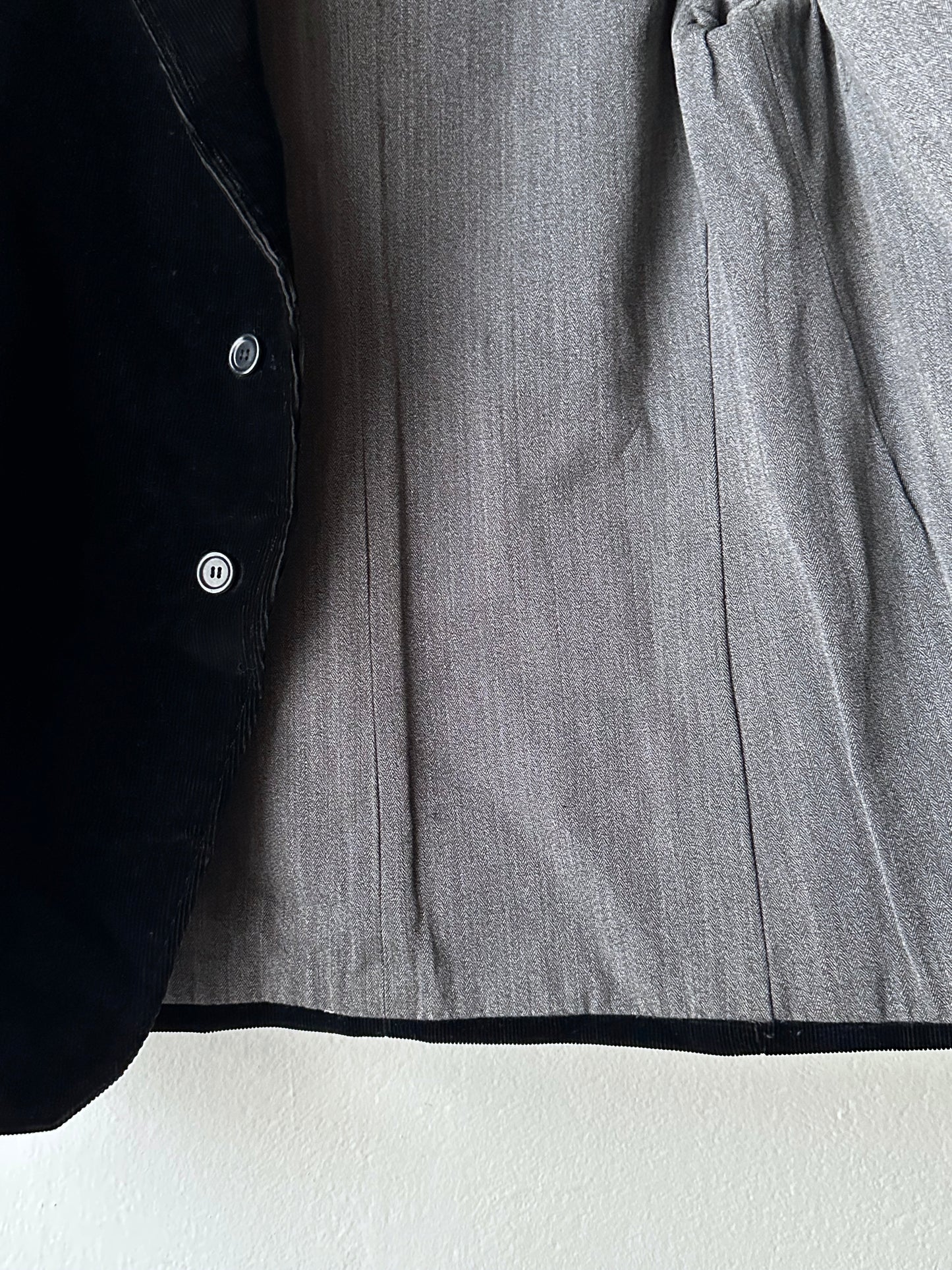 1950s French black corduroy tailored jacket