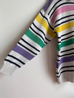 multi stripe cotton polo