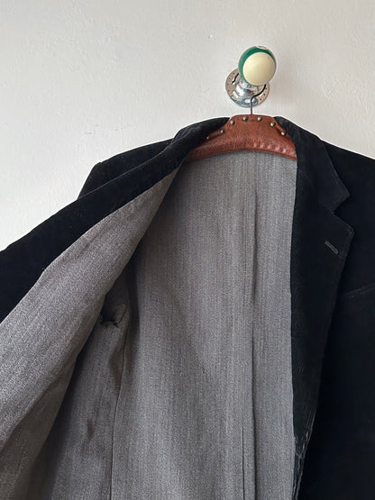 1950s French black corduroy tailored jacket