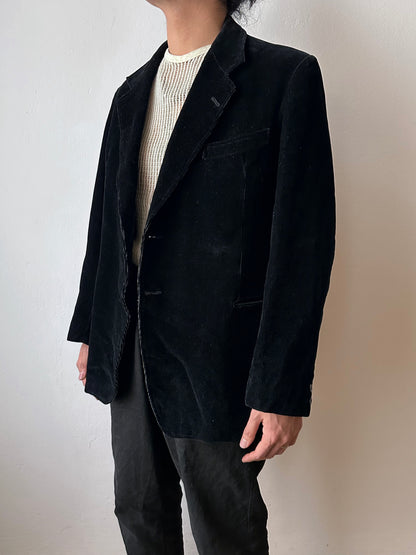 1950s French black corduroy tailored jacket