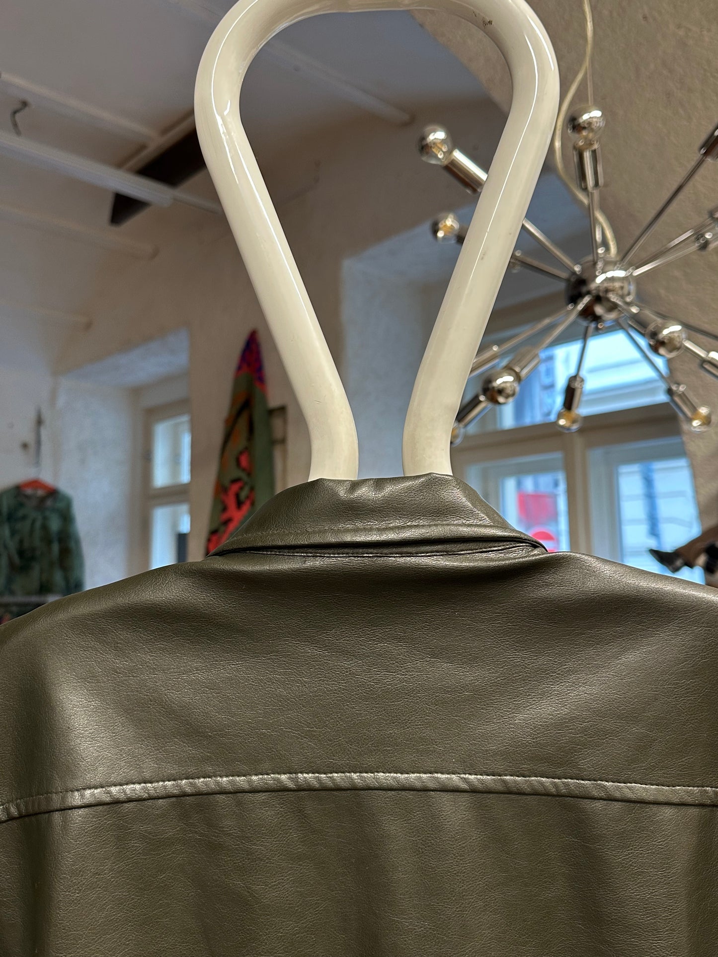 Leather pullover smock レザー スモック プルオーバー Toto Vintage store Vintage clothing Praha Prague プラハ 古着屋 古着 ユーロ古着 ヨーロッパ古着 古着卸 フランス買い付け