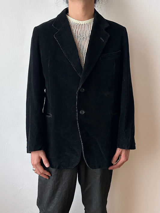 1950s French black corduroy tailored jacket