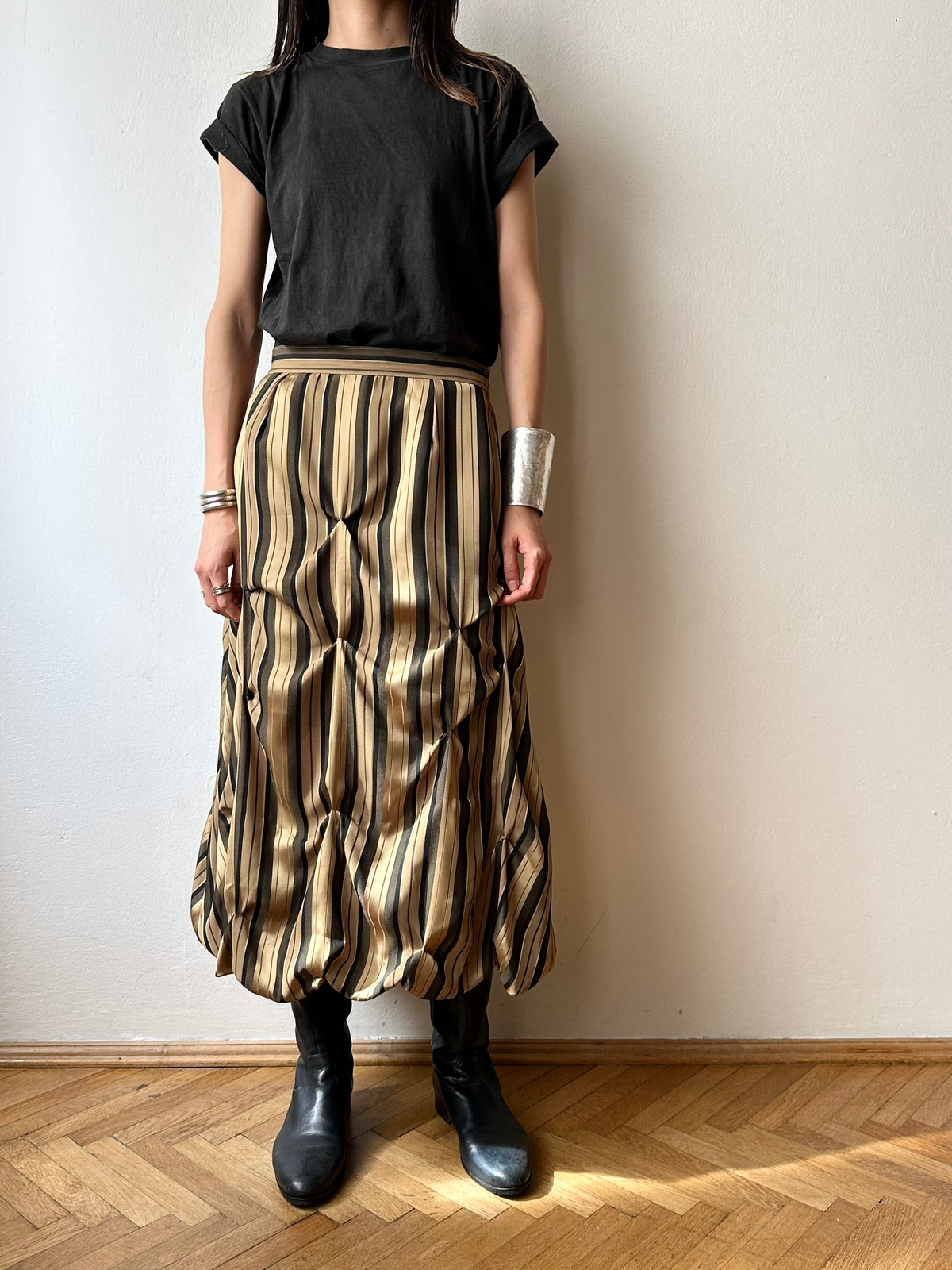 Handmade striped skirt W28