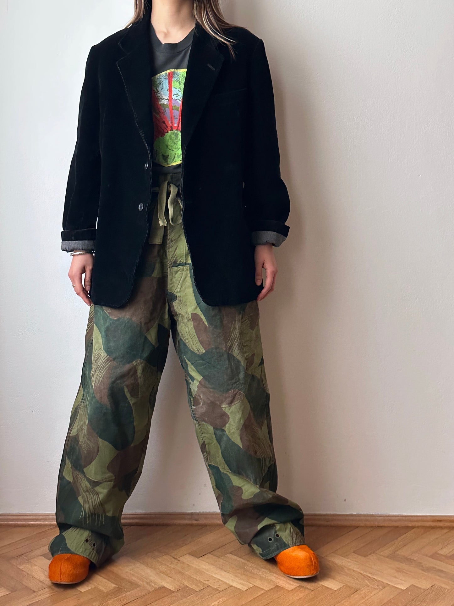 1950s French black corduroy tailored jacket