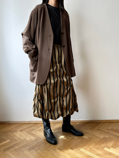 1980s JIL SANDER wool silk collarless jacket