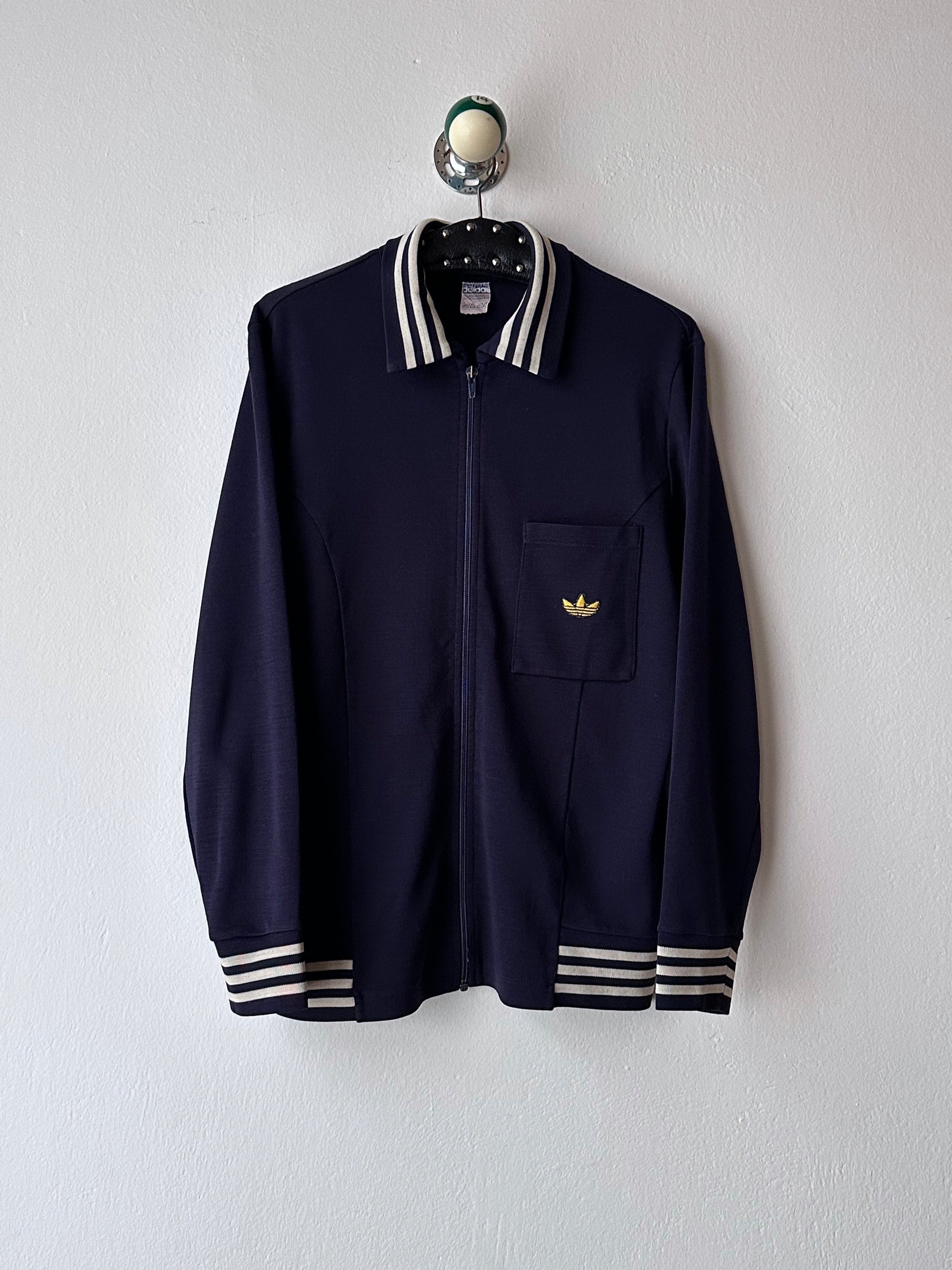 1970's Adidas Schwahn jacket 70年代 アディダス Navy 紺色 Made in West germany 西ドイツ製 Toto Praha Vintage clothing store Antique shop Prague 古着屋 アンティークショップ プラハ ユーロ古着  ヨーロッパ古着 古着卸 showroom ショールーム 予約制