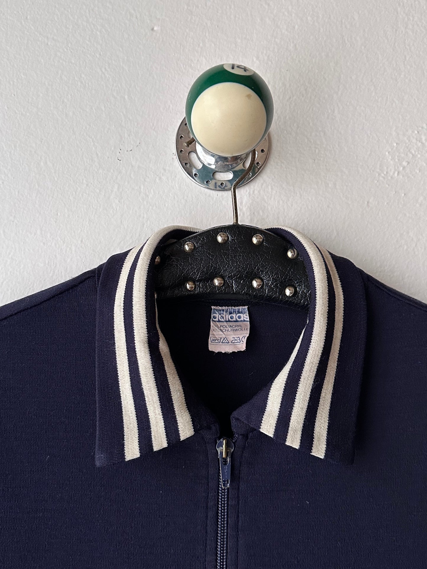 1970's Adidas Schwahn jacket 70年代 アディダス Navy 紺色 Made in West germany 西ドイツ製 Toto Praha Vintage clothing store Antique shop Prague 古着屋 アンティークショップ プラハ ユーロ古着  ヨーロッパ古着 古着卸 showroom ショールーム 予約制