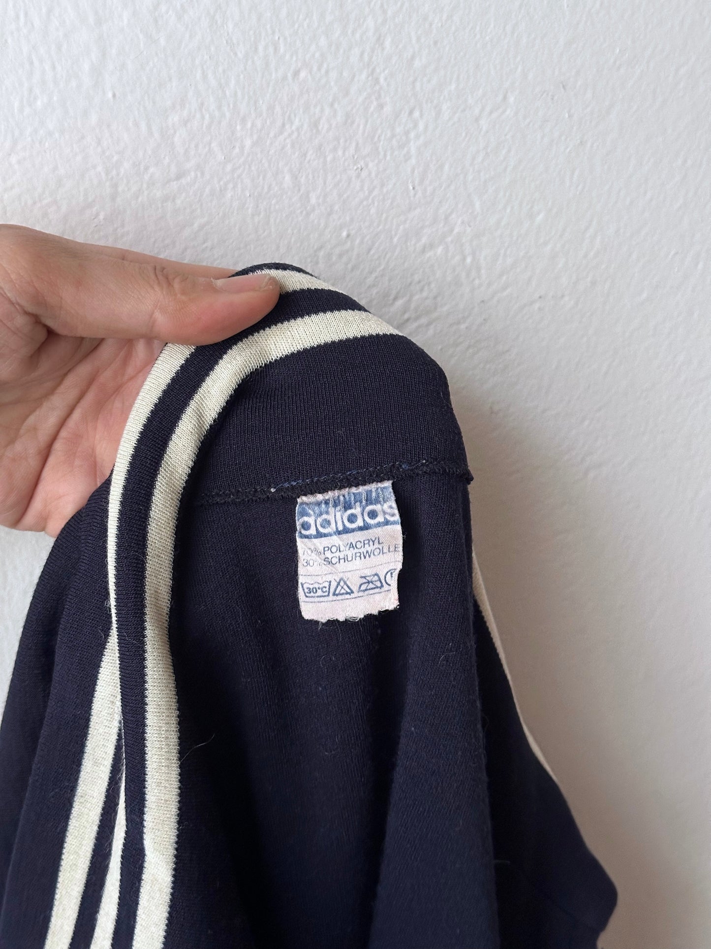 1970's Adidas Schwahn jacket 70年代 アディダス Navy 紺色 Made in West germany 西ドイツ製 Toto Praha Vintage clothing store Antique shop Prague 古着屋 アンティークショップ プラハ ユーロ古着  ヨーロッパ古着 古着卸 showroom ショールーム 予約制