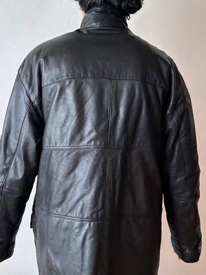 90s Adidas Olympic centennial collection Leather coat