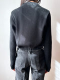 Italy leather and merino wool sweater