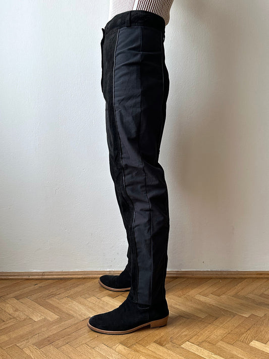 90s Dino’z Leather panelled trousers - w31