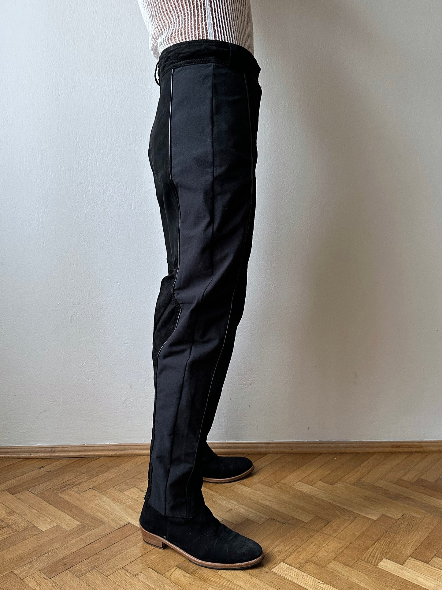 90s Dino’z Leather panelled trousers - w31