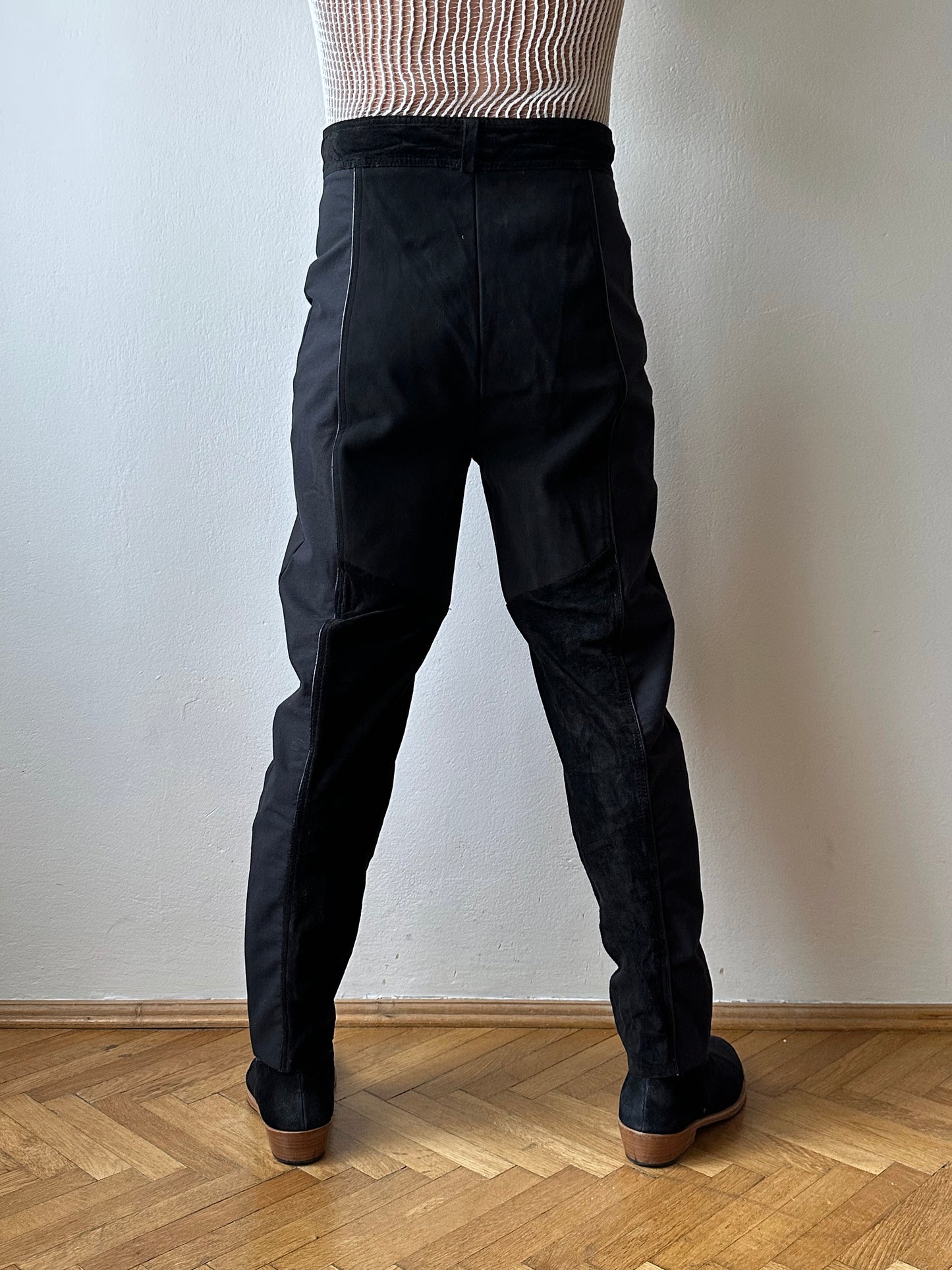 90s Dino’z Leather panelled trousers - w31