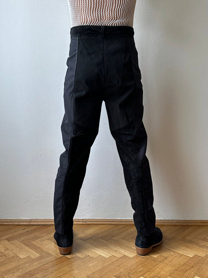 90s Dino’z Leather panelled trousers - w31