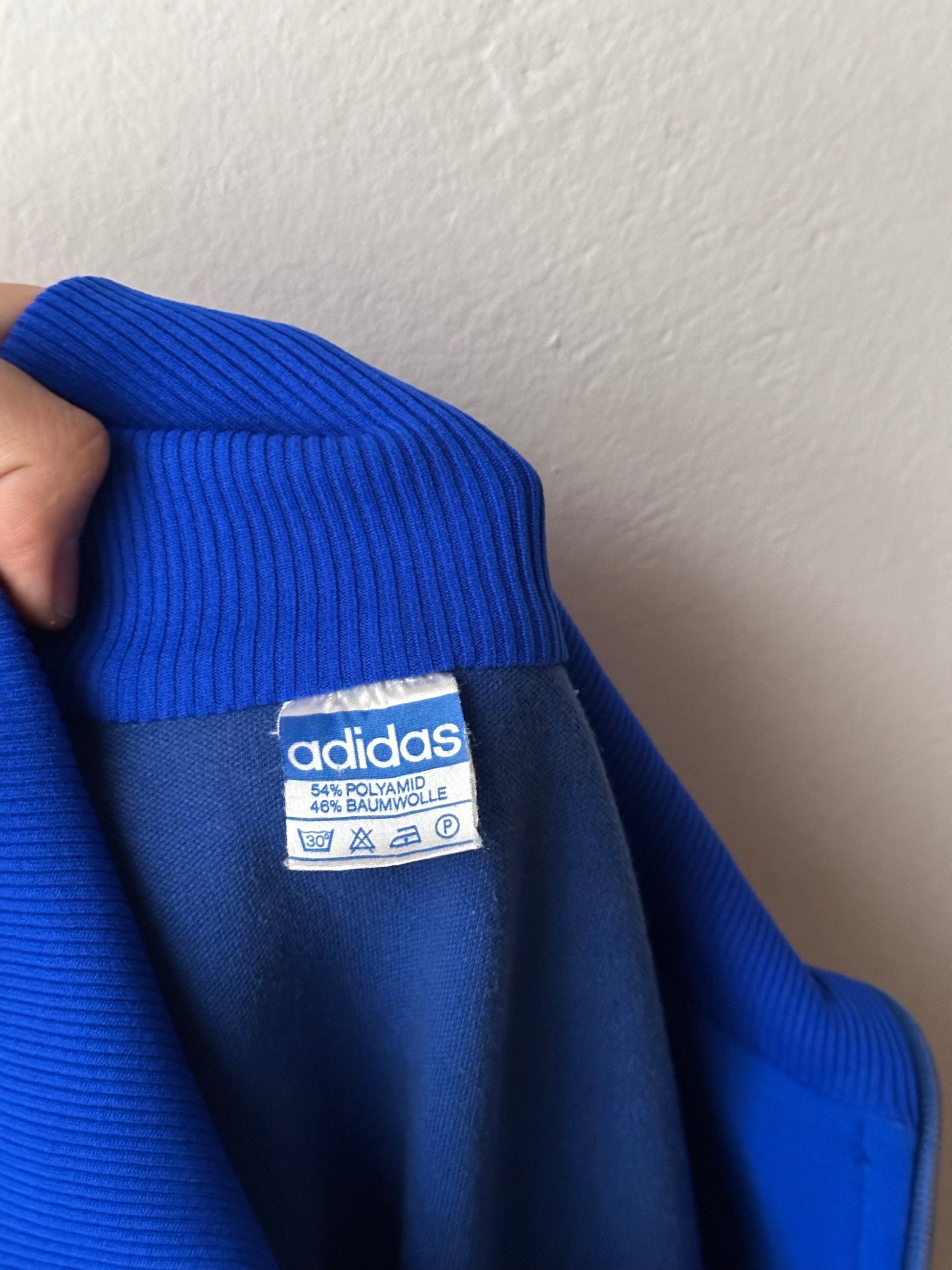 1970's Adidas Made in Austria Vintage Jersey Jacket 70's Vivid Blue Antique shop Vintage clothing store Praha Prague Showroom Appointment Toto totototrip プラハ 古着屋 古着 アディダス ジャージ 70年代 ヴィンテージ ユーロ古着 ヨーロッパ古着