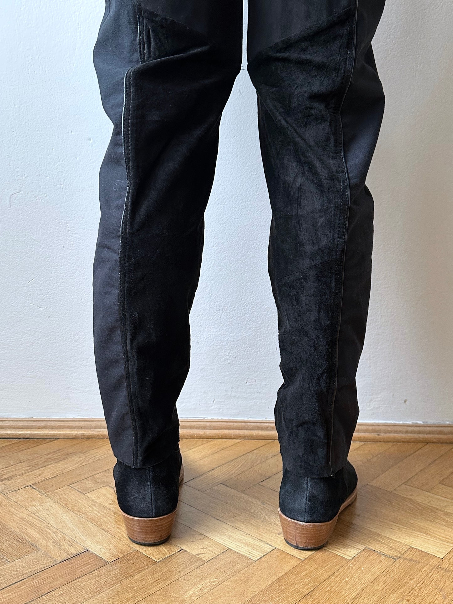 90s Dino’z Leather panelled trousers - w31