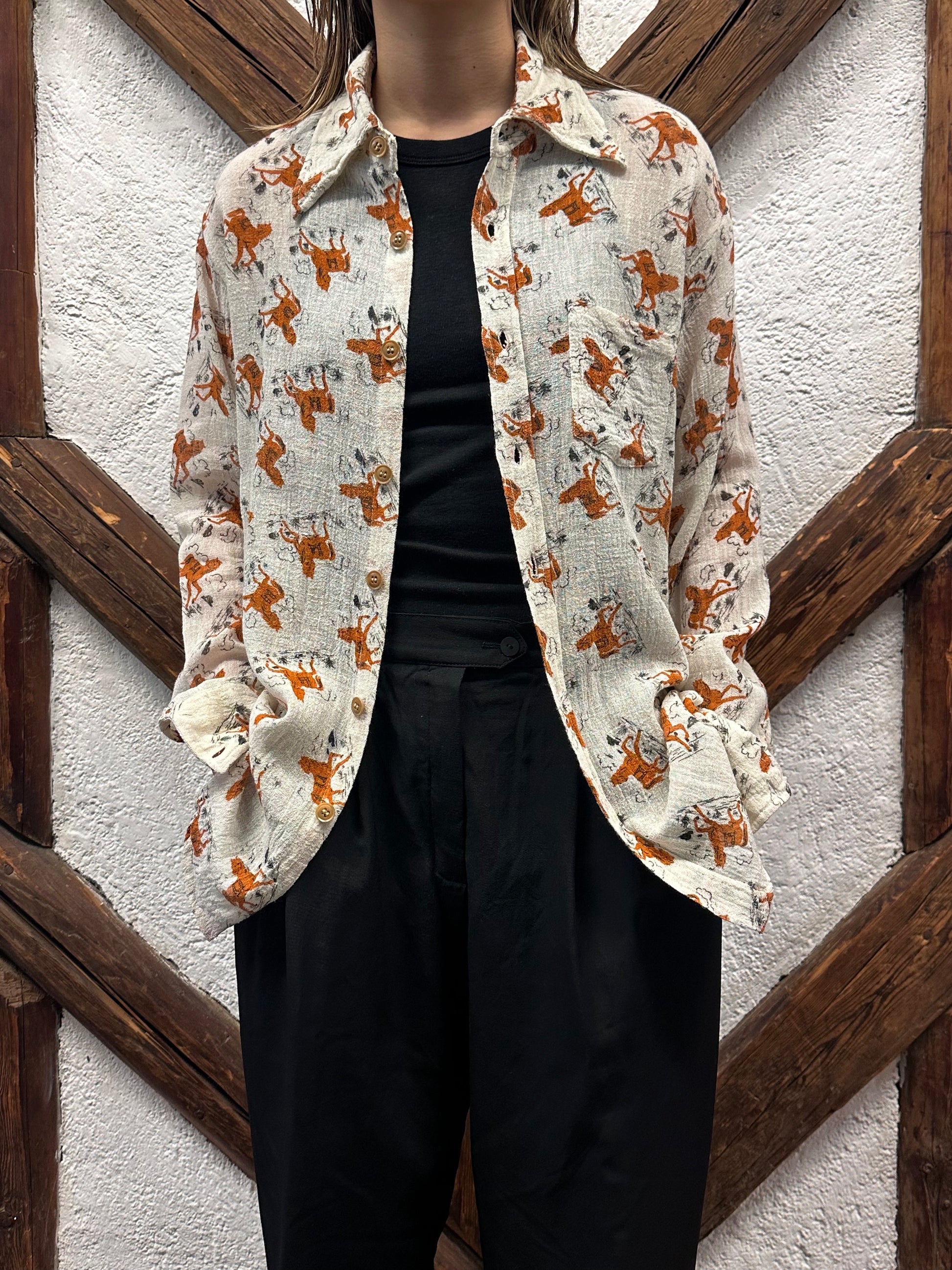 70's 70年代 Shirt Toto Praha Vintage clothing store Antique shop Prague 古着屋 アンティークショップ プラハ ユーロ古着  ヨーロッパ古着 古着卸 