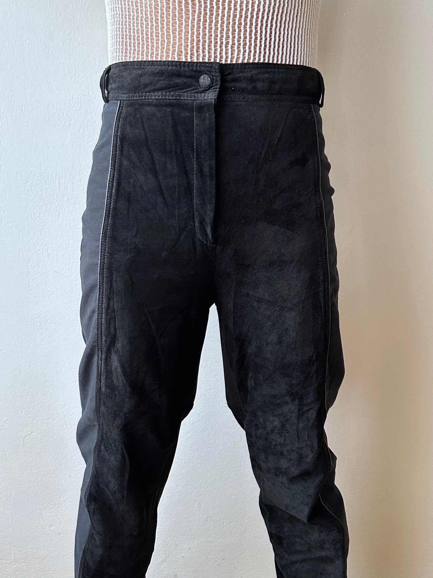 90s Dino’z Leather panelled trousers - w31