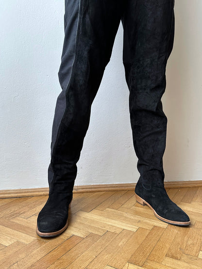90s Dino’z Leather panelled trousers - w31