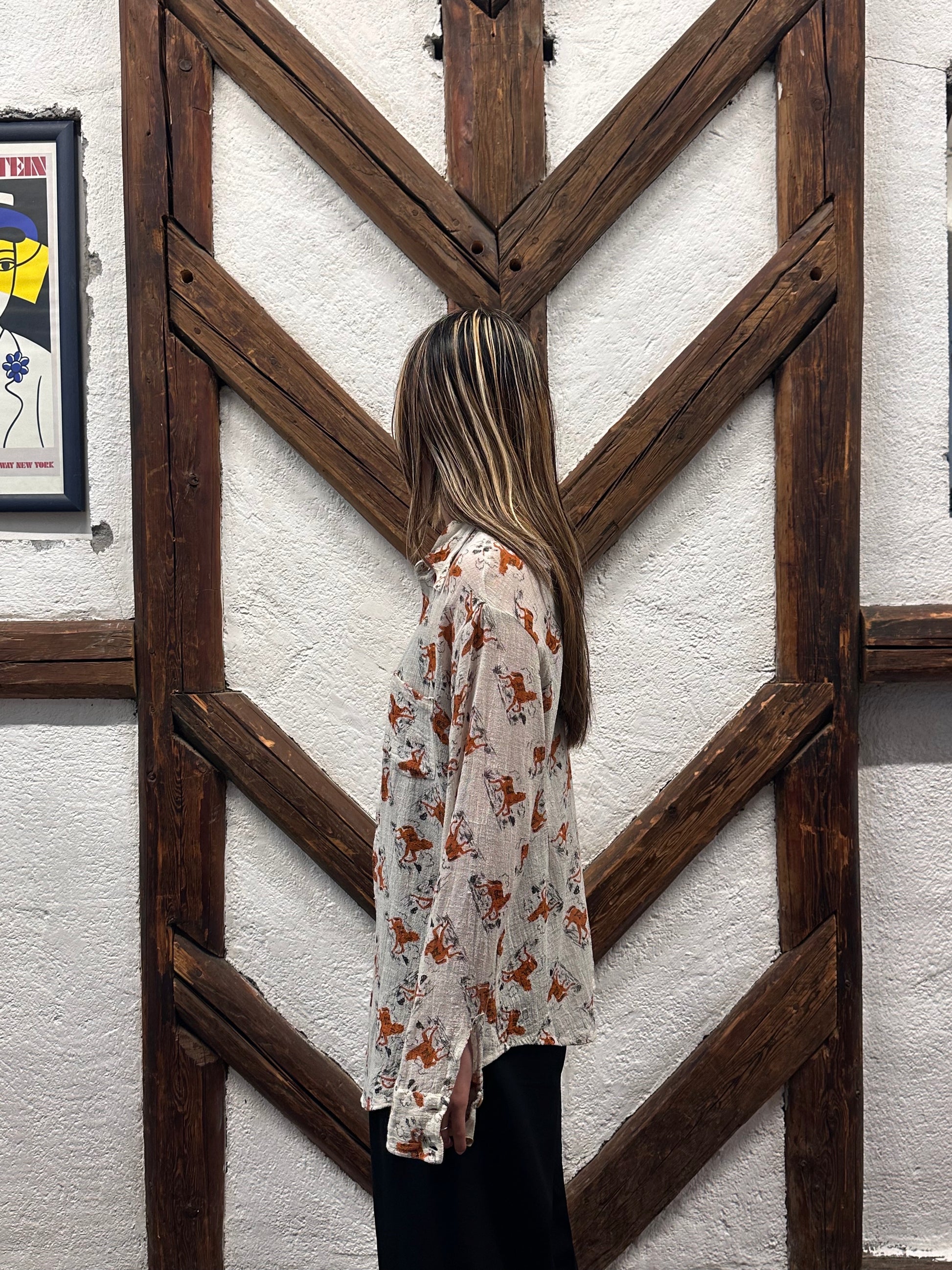 70's 70年代 Shirt Toto Praha Vintage clothing store Antique shop Prague 古着屋 アンティークショップ プラハ ユーロ古着  ヨーロッパ古着 古着卸 