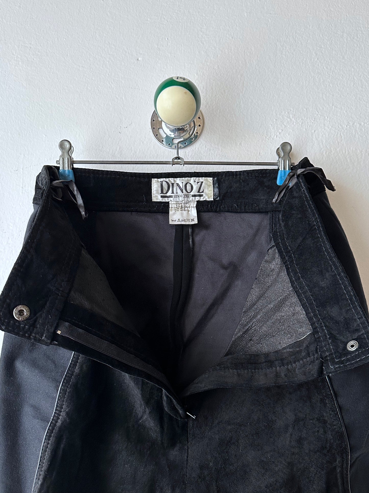 90s Dino’z Leather panelled trousers - w31