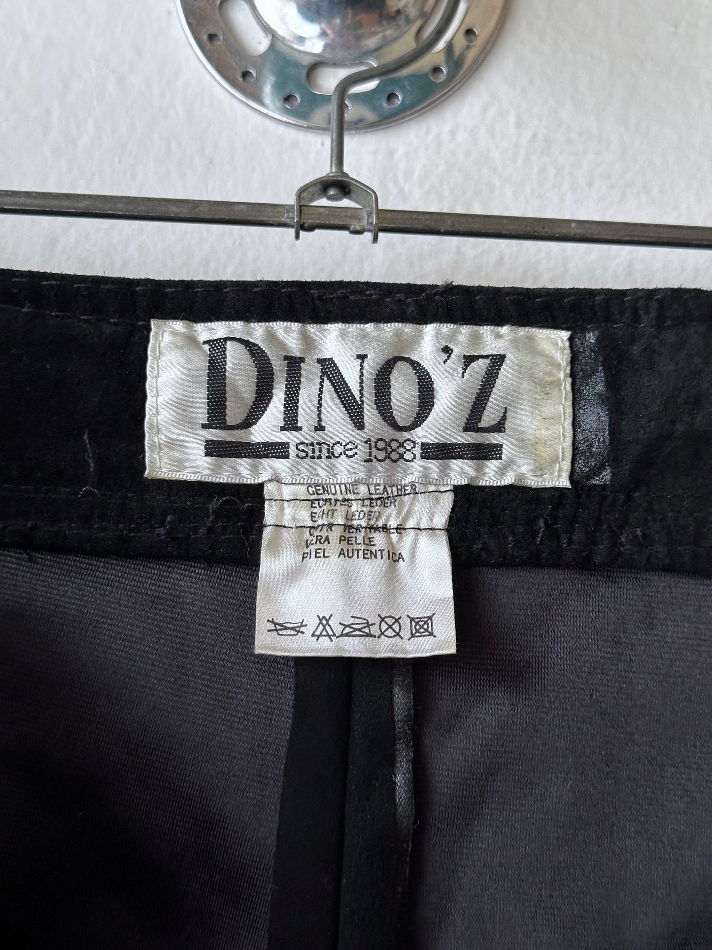 90s Dino’z Leather panelled trousers - w31