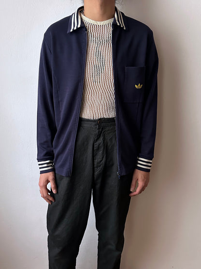 1970's Adidas Schwahn jacket 70年代 アディダス Navy 紺色 Made in West germany 西ドイツ製 Toto Praha Vintage clothing store Antique shop Prague 古着屋 アンティークショップ プラハ ユーロ古着  ヨーロッパ古着 古着卸 showroom ショールーム 予約制