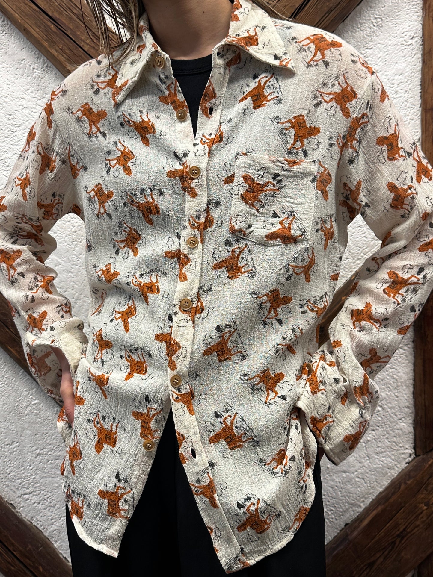 70's 70年代 Shirt Toto Praha Vintage clothing store Antique shop Prague 古着屋 アンティークショップ プラハ ユーロ古着  ヨーロッパ古着 古着卸 