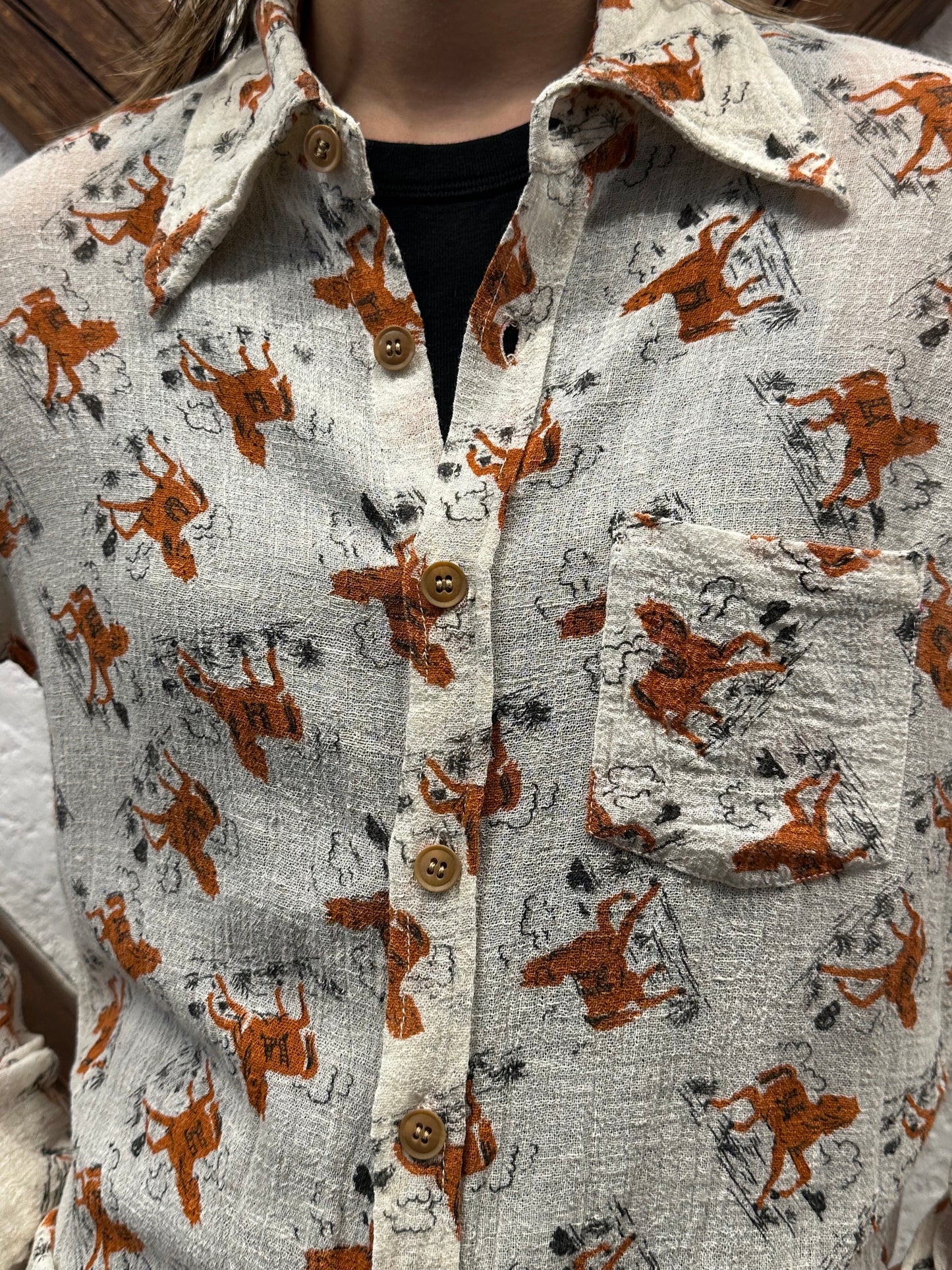 70's 70年代 Shirt Toto Praha Vintage clothing store Antique shop Prague 古着屋 アンティークショップ プラハ ユーロ古着  ヨーロッパ古着 古着卸 