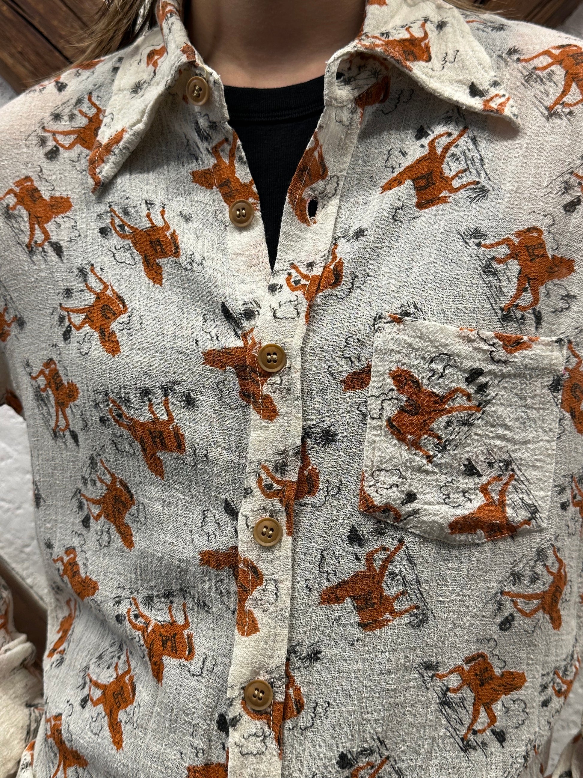 70's 70年代 Shirt Toto Praha Vintage clothing store Antique shop Prague 古着屋 アンティークショップ プラハ ユーロ古着  ヨーロッパ古着 古着卸 