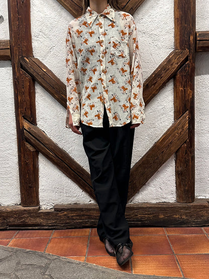 70's 70年代 Shirt Toto Praha Vintage clothing store Antique shop Prague 古着屋 アンティークショップ プラハ ユーロ古着  ヨーロッパ古着 古着卸 