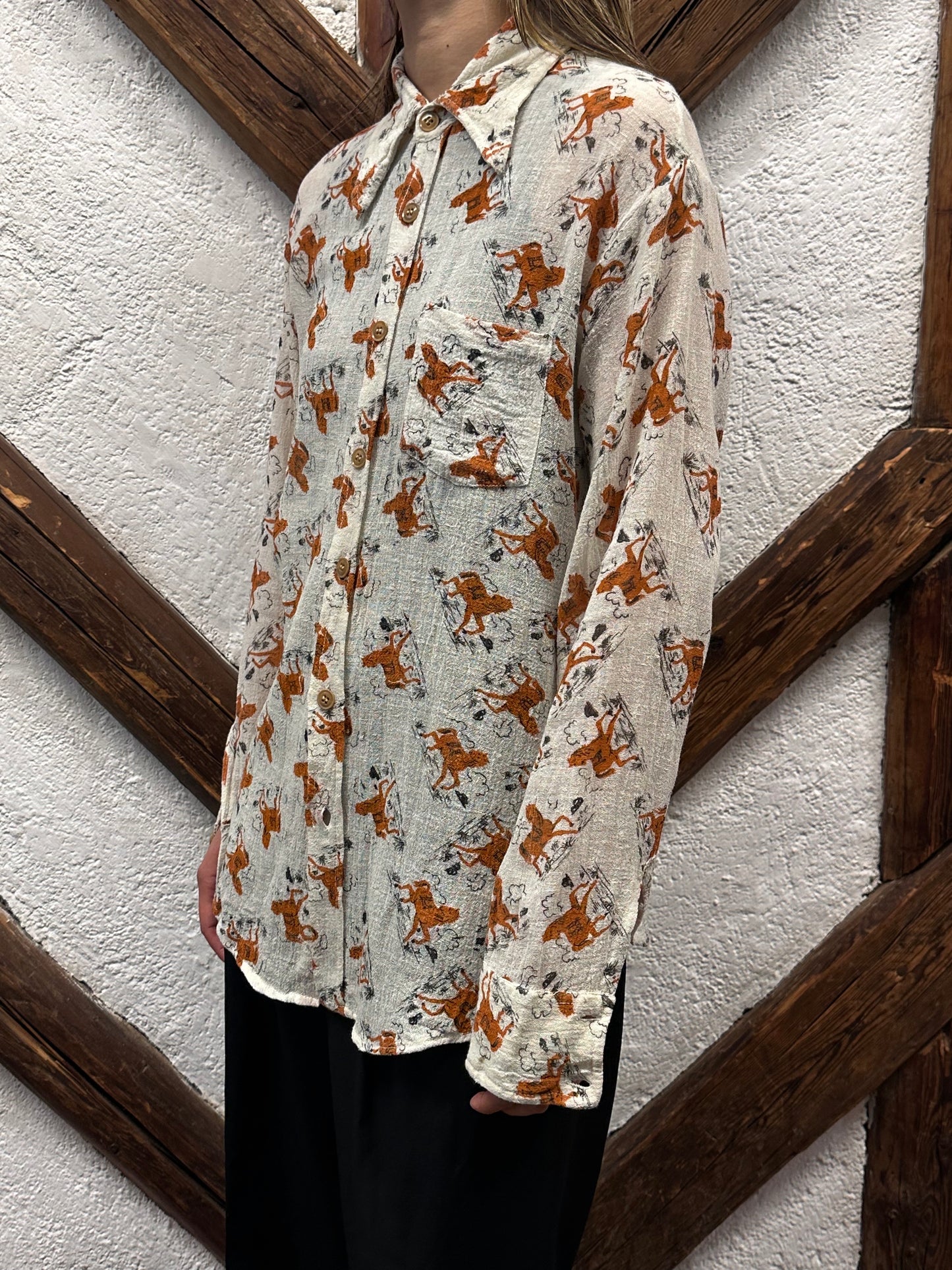 70's 70年代 Shirt Toto Praha Vintage clothing store Antique shop Prague 古着屋 アンティークショップ プラハ ユーロ古着  ヨーロッパ古着 古着卸 