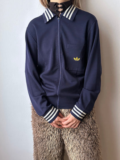 1970's Adidas Schwahn jacket 70年代 アディダス Navy 紺色 Made in West germany 西ドイツ製 Toto Praha Vintage clothing store Antique shop Prague 古着屋 アンティークショップ プラハ ユーロ古着  ヨーロッパ古着 古着卸 showroom ショールーム 予約制