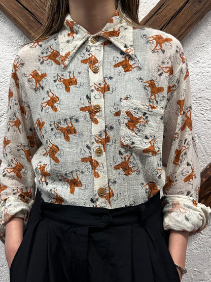 70's 70年代 Shirt Toto Praha Vintage clothing store Antique shop Prague 古着屋 アンティークショップ プラハ ユーロ古着  ヨーロッパ古着 古着卸 