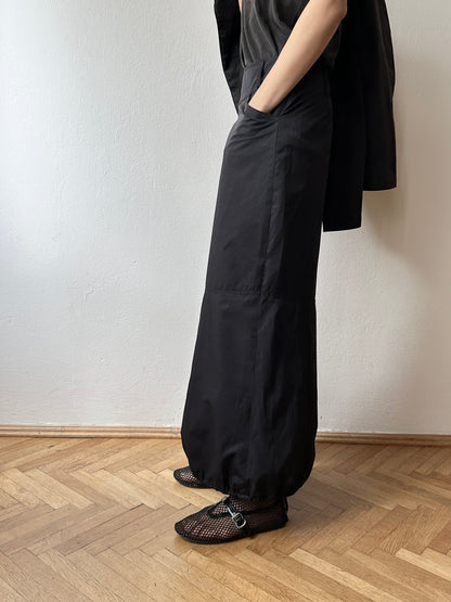 French cotton nylon double zip skirt W27-28