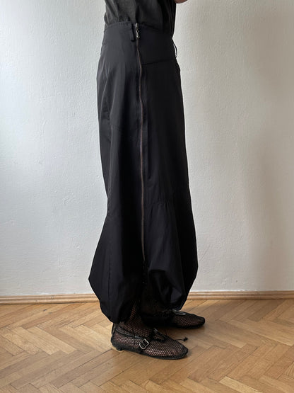 French cotton nylon double zip skirt W27-28