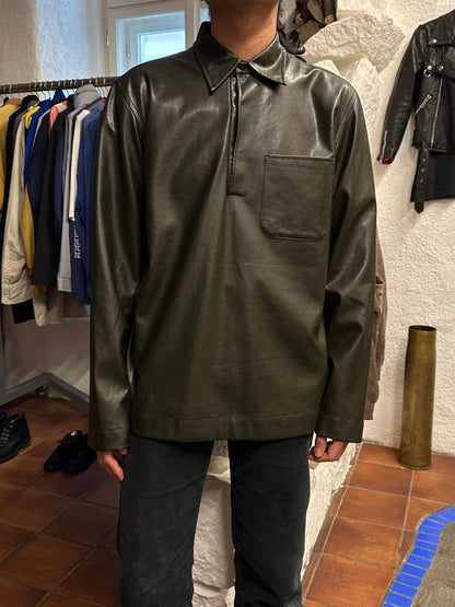 Leather pullover smock レザー スモック プルオーバー Toto Vintage store Vintage clothing Praha Prague プラハ 古着屋 古着 ユーロ古着 ヨーロッパ古着 古着卸 フランス買い付け