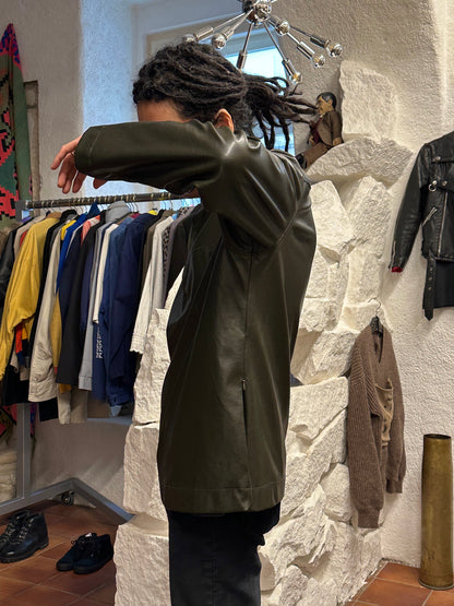 Leather pullover smock レザー スモック プルオーバー Toto Vintage store Vintage clothing Praha Prague プラハ 古着屋 古着 ユーロ古着 ヨーロッパ古着 古着卸 フランス買い付け