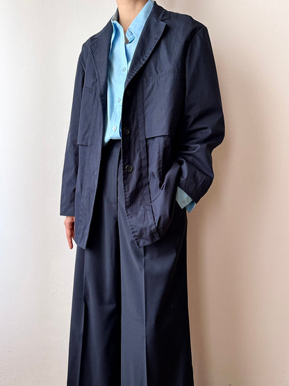 JIL SANDER navy tailored jacket vintage 90s 90's 1990s 1990's ジルサンダー テイラードジャケット ジャケット ネイビー ヴィンテージプラハ デザイナーズ アーカイブ 古着 古着屋 ヴィンテージ ショップ Prague Praha vintage shop second hand designers archive store