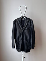 Over sized leather tailored jacket