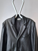 Over sized leather tailored jacket