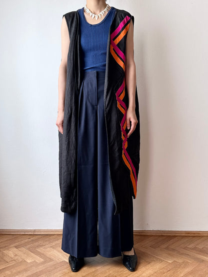 Black linen haori