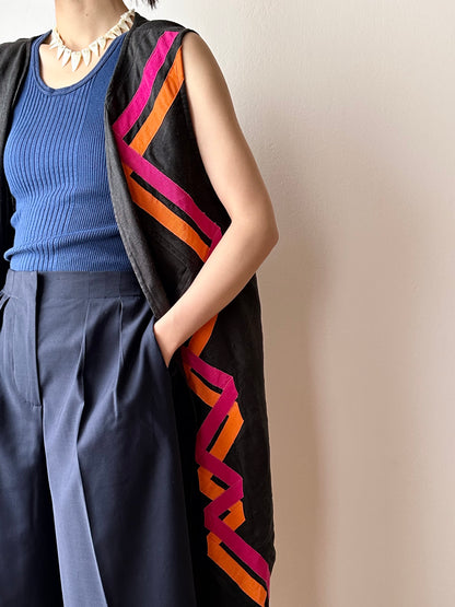 Black linen haori